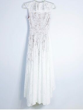 The Jetset Diaries - White Lace Up High Low Dress